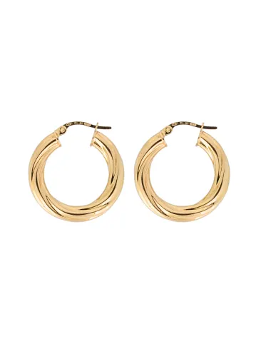 9CT Y/G TWIST HOOPS 4mm/15mm